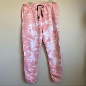 Brunette the Label x Juicy Couture. Sweatpants. Size M/L. Pink tie-dye.
